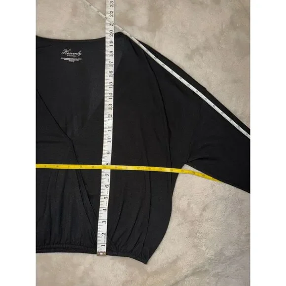 Victoria's Secret Heavenly Black Modal Wrap Crop Top Long Sleeve Size M - Picture 6 of 7